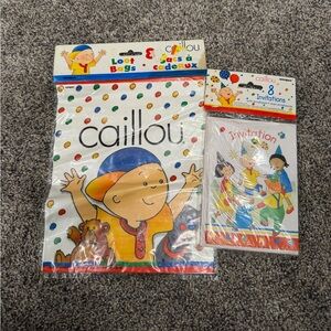 Caillou Party Loot Bags and Invitations Set
